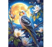 Perruche avec Fleurs sous la Lune Puzzle 300 Pièces pour Adultes Vision Famille Educa Créatif Cadeau Unique Décoration Moderne Relaxation Artistique 300 PCS