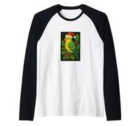 Perruche dans Un Bonnet de Père Noël avec Houx de Noël Manche Raglan