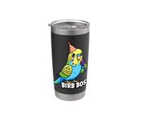 Perruche jaune amusante pour amoureux des oiseaux Gobelet isotherme en acier inoxydable double paroi
