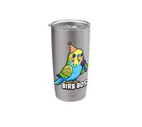Perruche jaune amusante pour amoureux des oiseaux Gobelet isotherme en acier inoxydable double paroi