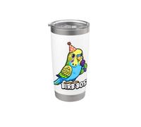 Perruche jaune amusante pour amoureux des oiseaux Gobelet isotherme en acier inoxydable double paroi