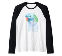 Perruche moustachée à crête Rouge Aquarelle Perroquet Portrait Manche Raglan