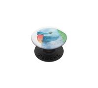 Perruche moustachée à crête Rouge Aquarelle Perroquet Portrait PopSockets PopGrip Adhésif