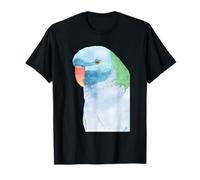 Perruche moustachée à crête Rouge Aquarelle Perroquet Portrait T-Shirt