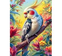 Perruche ondulée avec des Fleurs in A Magical Garden 500 Pieces Casse-tête Débutant en Carton Haute Qualité Animal Sauvage et Animal de Compagnie Facile Apprentissage Loisir Créatif Décoration Murale