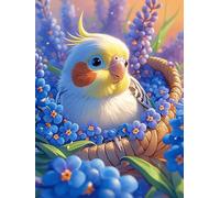 Perruche ondulée dans un panier de fleurs 300 Pieces Casse-tête Expert Confirmé En Carton Anti-Déchirure Animal sauvage et animal de compagnie Très Difficile Motif Complexe Décoration Murale Cadeau An