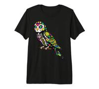 Perruche Perroquet Mexicain Sugar Skull Calavera Mexico Party T-Shirt Haut de Gamme