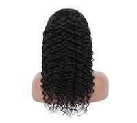 Perruque 10-30 pouces de long cheveux bouclés raides couvre-tête en dentelle 13 * 4CM filet transparent plus bandage peut flotter le vrai couvre-chef de perruque de cheveux Perruques quotidiennes(Curl