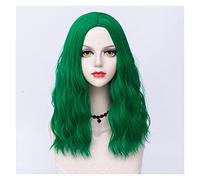 Perruque 19.6 Pouces Perruques Synthétiques Bouclées Pour Femmes Perruque Verte Moyenne Cosplay Chaleur À La Mode Cheveux Synthétiques Perruques Grises Pour Les Femmes