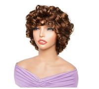 Perruque 250% Loose Wave, Cheveux Humains Indiens Remy, Coupe Courte, 25 Cm, Entièrement Fabriquée À La Machine