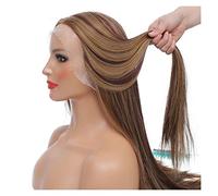 Perruque 360 Lace Front Wig Synthétique Sans Colle, Perruques Full Lace Pré-Épilées De 18 À 28 Pouces, Perruque Droite En Dentelle Transparente, Cheveux En Fibre Haute Température Pour Femmes, Perruq