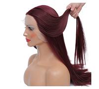 Perruque 360 Lace Front Wig Synthétique Sans Colle, Perruques Full Lace Pré-Épilées De 18 À 28 Pouces, Perruque Droite En Dentelle Transparente, Cheveux En Fibre Haute Température Pour Femmes, Perruq