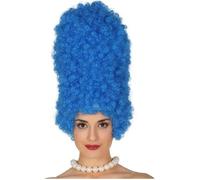 Fiestas Guirca - Perruque bouclée 40 cm - Accessoire costume cosplay femme adulte - Bleu