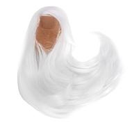 Perruque 8 à 9 en 1 3, cheveux de poupées à tête en maille de fibre haute température, perruque de remplacement de cheveux longs et bouclés faits à la main pour un style (Blanche)
