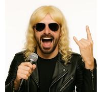 Perruque à cheveux longs pour carnaval des années 70 et 80 - Blonde