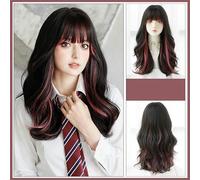 Perruque À Reflets Féminins, Cheveux Bouclés Longs De 58Cm, Bandeau Complet, Style Européen Et Américain, Frange Complète, Couverture De Cheveux À Grande Vague