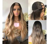 Perruque A W Brune Blonde 2X4 Perruques De Cheveux Humains Cheveux Remy 1X3 V Partie Perruques De Dentelle De Vague Lâche