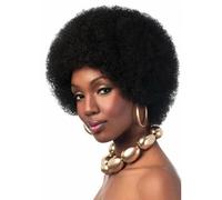 Perruque afro-américaine pour femmes, perruque courte bouclée, perruque synthétique naturelle résistante à la chaleur, avec frange, adaptée aux jeux de rôle quotidiens des femmes porter(Black)