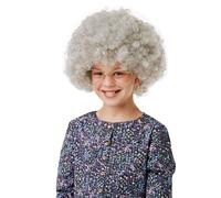 Perruque Afro Bouclée Grise Pour Enfant Et Grand-Mère Livre Histoire Déguisement