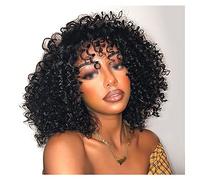 Perruque Afro Bouclée Noire Pour Femmes, Cheveux Synthétiques Naturels De Longueur Moyenne, Perruque Bouclée Pour Perruque De Costume Ou Usage Quotidien (Densité 150), Perruques Grises Pour Femmes (U