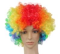 Perruque afro bouclée - Perruque décorative - Pour carnaval, fête costumée, discothèque, costume de masque, Halloween, carnaval, Noël - Multicolore