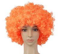 Perruque afro bouclée - Perruque décorative - Pour carnaval, fête costumée, discothèque, costume de masque, Halloween, carnaval, Noël - Orange