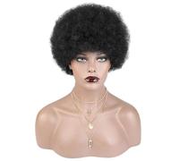 Perruque afro bouclée pour femme, cheveux humains noirs, sans colle, respirante, facile à coiffer, parfaite pour les événements spéciaux