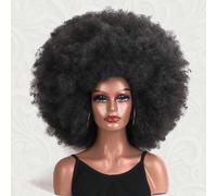 Perruque afro bou synthétique courte, perruque bou frisée résistante à la chaleur pour le gothique, les fêtes, le cosplay et le port quotidien, noir naturel Fibre haute température