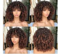 Perruque Afro Courte Bouclée - MXZZAND - Femme - Couleur Naturelle - Confortable - Haute Température
