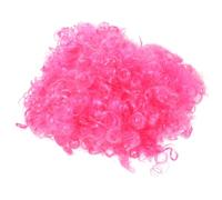 Perruque afro courte bouclée pour homme et femme - Cheveux synthétiques - Pour cosplay, fête d'anime, Noël, Halloween, fantaisie - Rose