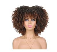 Perruque afro des années 70-80 for femmes noires, perruque synthétique courte et bouclée avec frange, idéale for une tenue de soirée au quotidien. Hair Extensions Pièces Wigs(30)