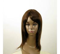 perruque afro femme 100% cheveux naturel mi longue châtain chocolat ref KOKO 02/6