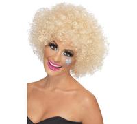 Perruque Afro Funky Énorme Blonde Années 70 Accessoire De Déguisement Pour Fête