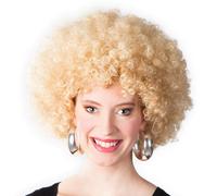 PERRUQUE AFRO GROOVE CHEVEUX BOUCLÉS BLOND ADULTE
