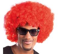 PERRUQUE AFRO GROOVE CHEVEUX BOUCLÉS ROUGE ADULTE