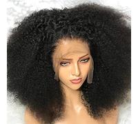 Perruque Afro Kinky Curly Cheveux Humains Courts T-Part Lace Front Perruques pour Femmes Noires, 180% Densité Africaine Fantaisie Fluffy Bouncy Soft Premium pour Fête ou Quotidien (20-50 cm)