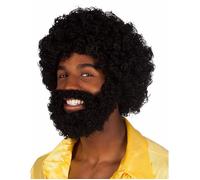 Perruque Afro Noire avec Barbe - BOLAND - Mambo - Adulte Homme - Accessoire Déguisement