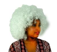 Perruque afro noire pour les fans de football, pour les matchs, les fêtes