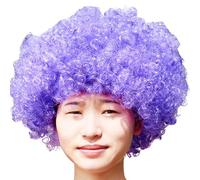 Perruque afro pour carnaval, fête, déguisement de clown farfelu et amusant, pour les fans de couleurs (violet, taille unique)
