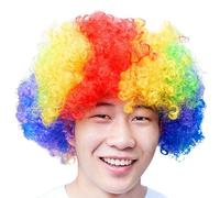 Perruque afro, pour les fans de carnaval, pour les fans de clown, colorées, camouflage - Taille unique