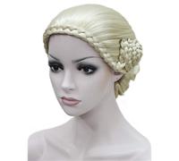Perruque Aimole tress e avec chignon relev , perruques blondes synth tiques pour cosplay