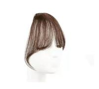 Perruque Air Bangs for femmes avec front naturel, patch de cheveux invisible, visage rond, frange française, fausse frange Hair Extensions(Light Brown)