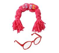 Perruque amusante pour chien et chat - Perruques de chat, tresses et lunettes de cosplay, accessoires de déguisement | Vêtement de tête jouet | Déguisement de chat pour chatons, chiots, fête, vacances