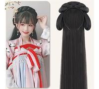Perruque ancienne chinoise femmes Hanfu perruques coiffure photographie accessoire de danse perruques noir for les femmes chignon intégré (Color : #3)