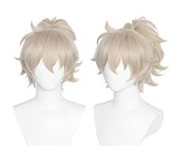 Perruque Anime Coser Anime Coser Anime Cosplay Perruque JoJo's Bizarre Adventure Perruque Bruno Bucciarati Perruque Bangs Braid Cheveux courts avec bonnet de perruque gratuit pour Halloween