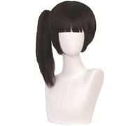 Perruque Anime Cosplay Cosplay Anime Coser Anime Cosplay Perruque Demon Slayer Tsuyuri Kanaw Perruque queue de cheval courte Perruque synthétique noire résistante à la chaleur