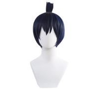 Perruque Anime Cosplay Hayakawa Aki, Perruques À Cheveux Courts Bleu-noir Pour Accessoires De Fête Costumés De Carnaval D'Halloween