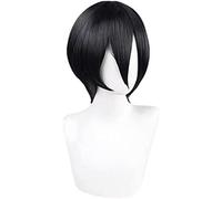 Perruque anime cosplay noire pour cosplay Mikasa AOT Cosplay Final Saison 4, cheveux courts animés avec franges