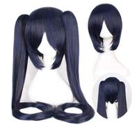 Perruque Anime Hatsune Miku Vocaloid Cosplay Perruque Noir Rock Shooter Senbon Zakura Perruques Longues Puce De Cheveux Synthétiques Ponytails + Perruque Casquette DM120 6
