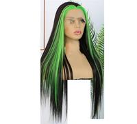 Perruque avant en dentelle sans colle perruques synthétiques longues et droites cheveux pré-épilés F-EN8#24 pouces